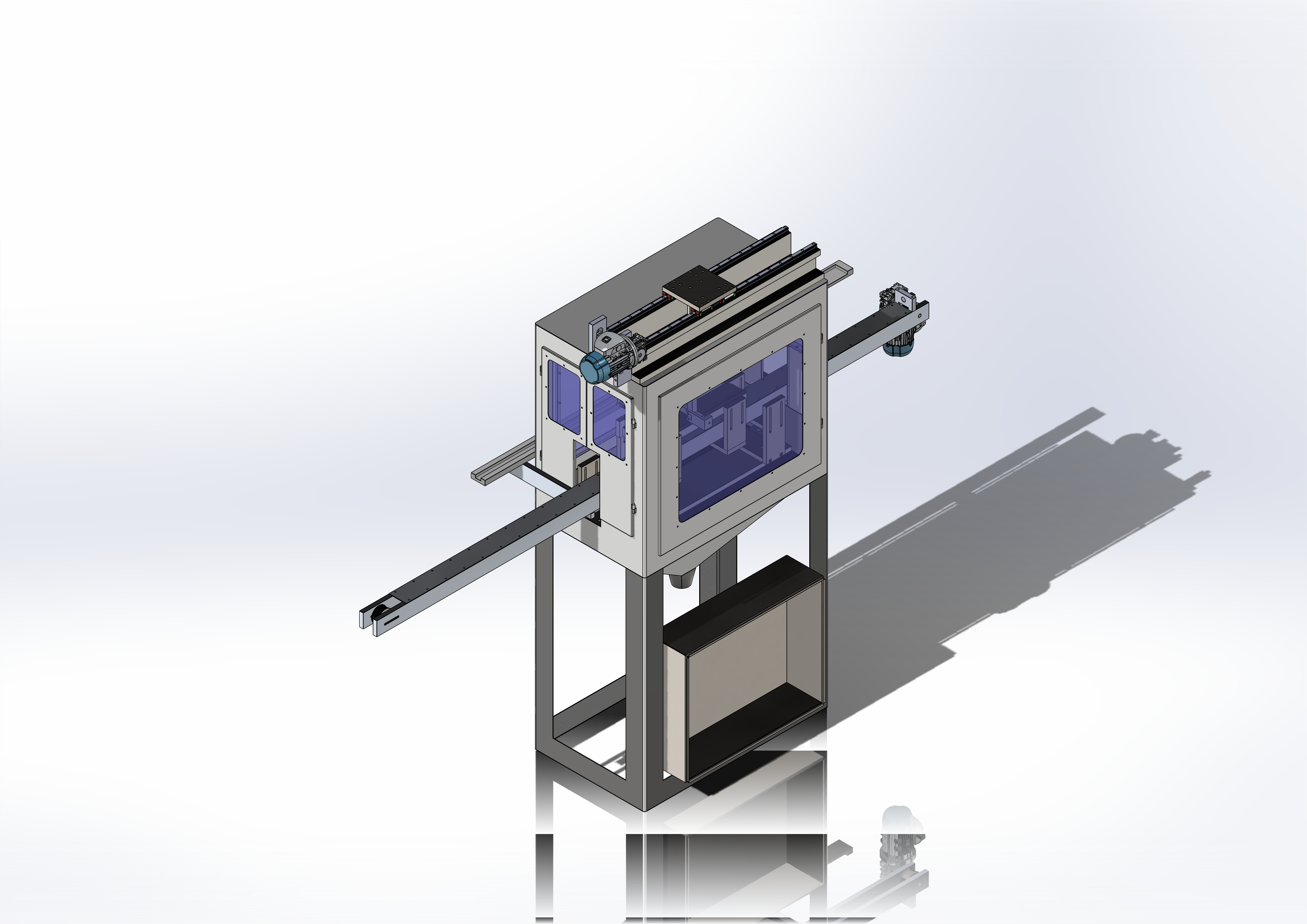 Concept view of an enclosed precision automation machine